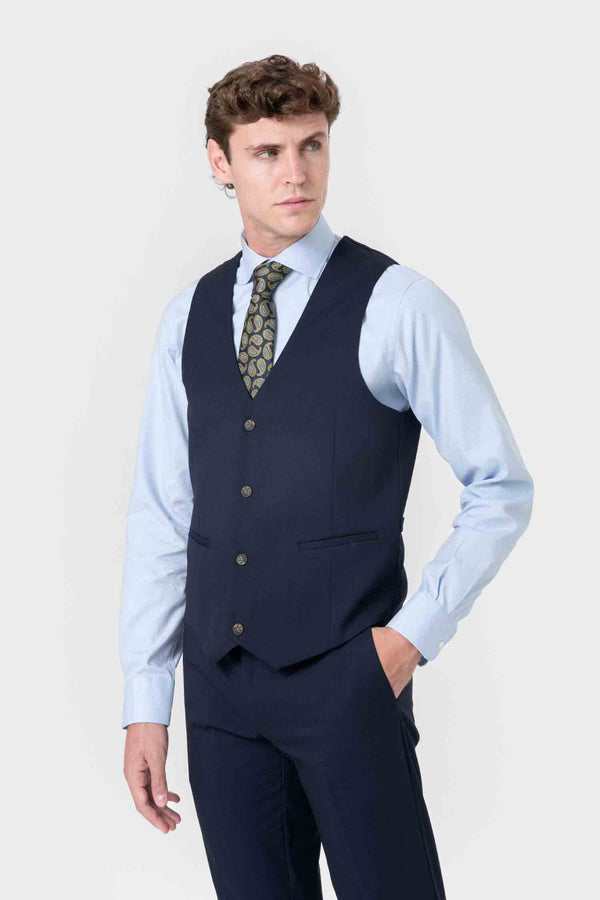 CHALECO TRAJE AZUL OJO DE PERDIZ