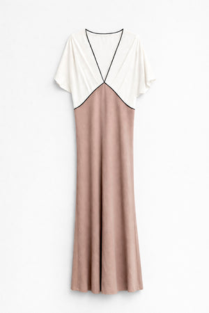 VESTIDO SATINADO VIVOS CONTRASTE