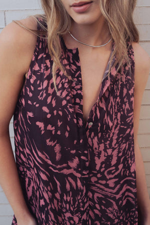 VESTIDO LARGO VOLANTES ESTAMPADO