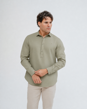 CAMISA POLERA TINTE FALSO VERDE