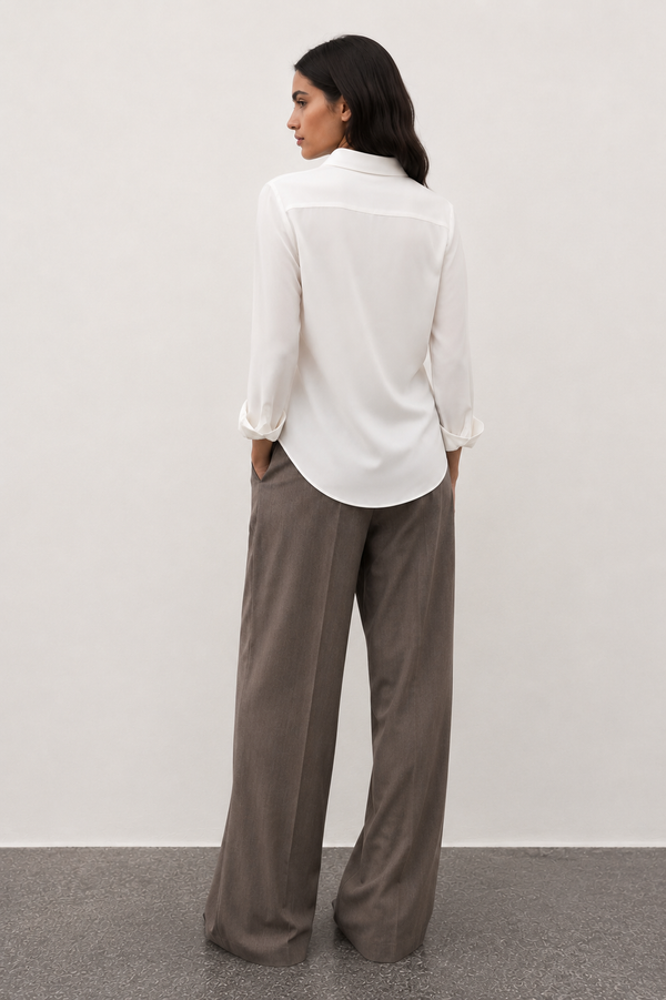 Textured shirt with pleats