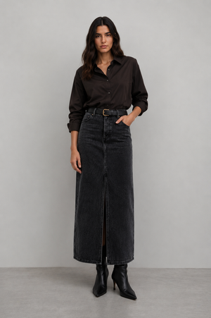 FALDA MIDI DENIM