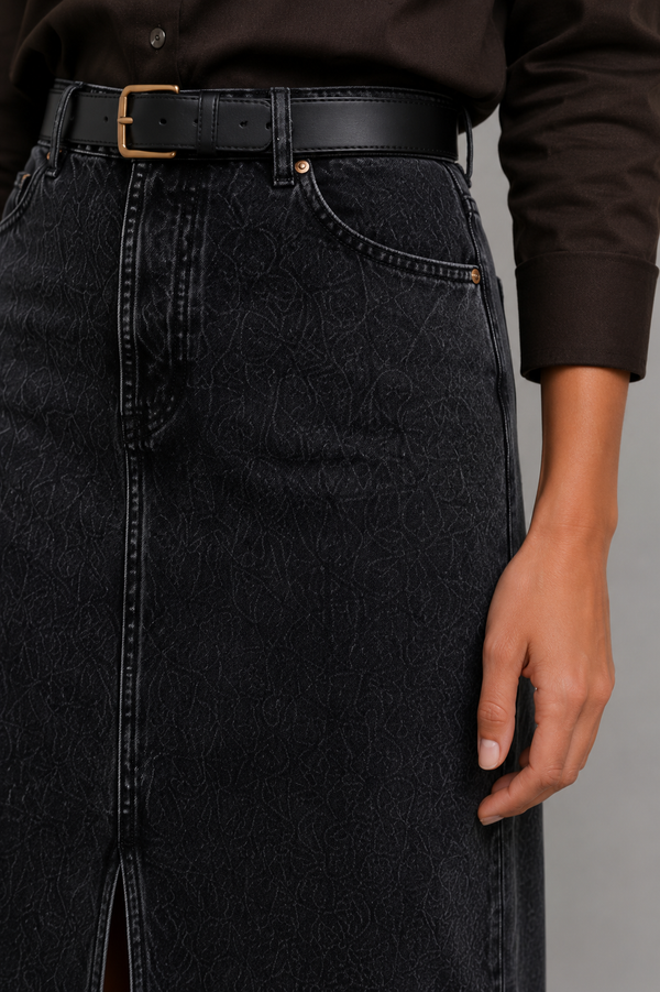 FALDA MIDI DENIM