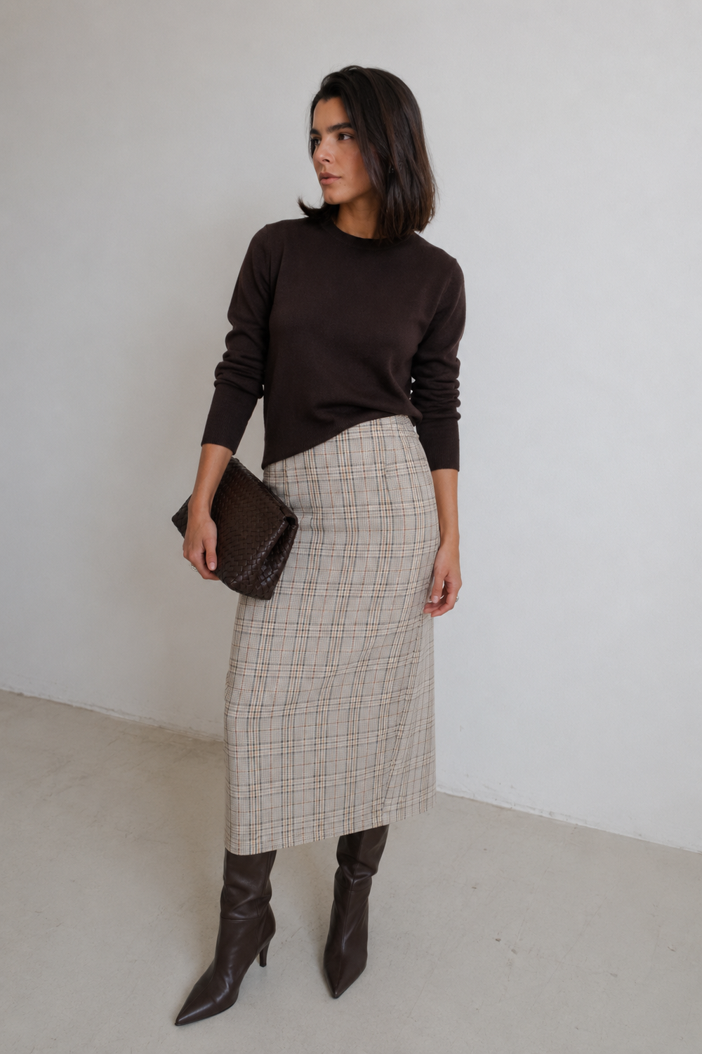 Checkered MIDI SKIRT