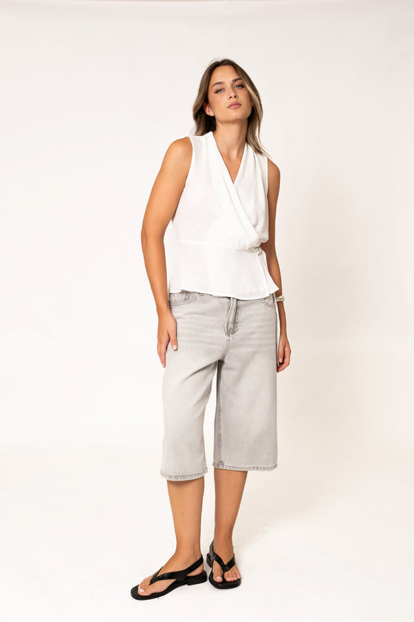 Chemisier croisé avec boucle