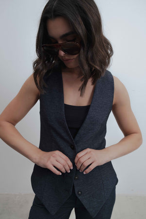 CHALECO EFECTO DENIM