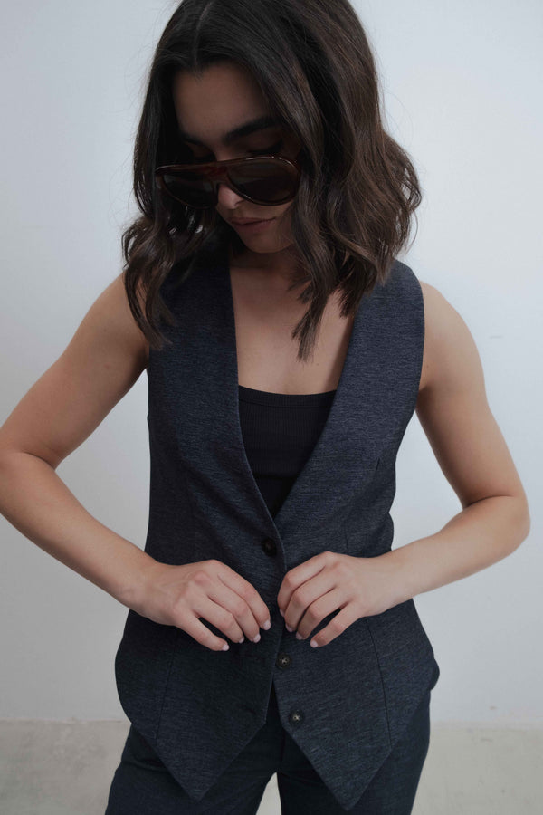 CHALECO EFECTO DENIM