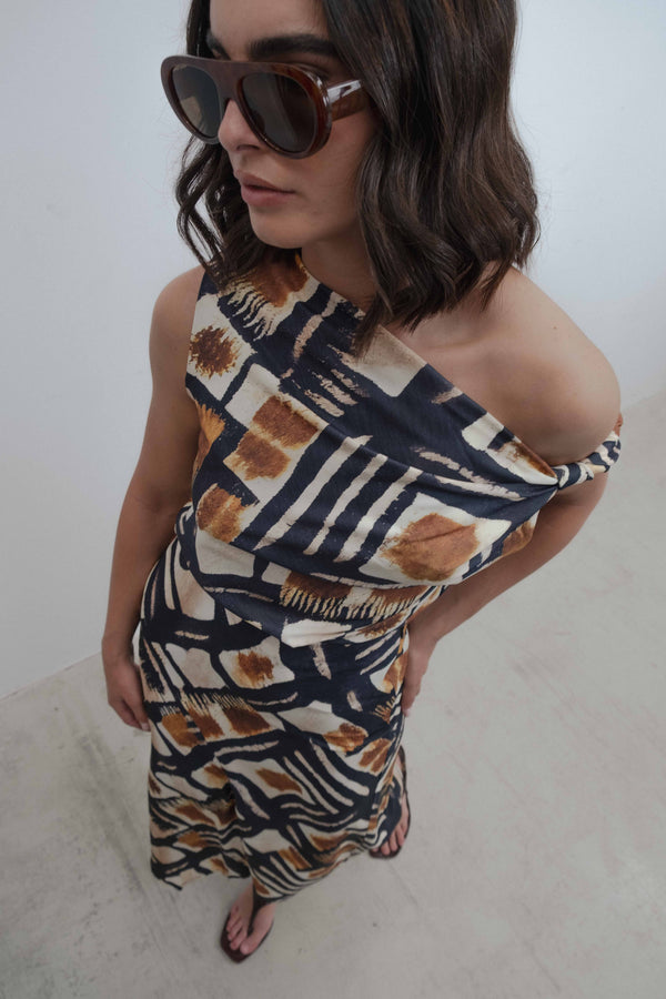FALDA MIDI ESTAMPADA