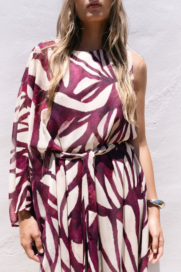 VESTIDO ASIMETRICO ESTAMPADO