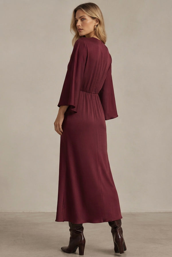 VESTIDO SATINADO NUDO