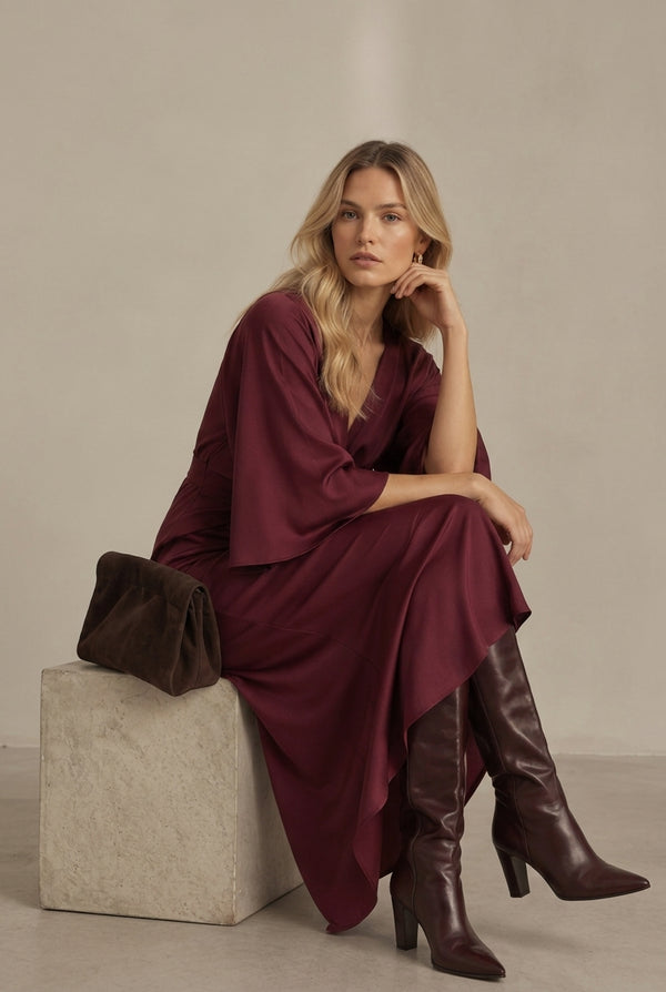 VESTIDO SATINADO NUDO