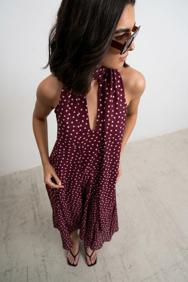 VESTIDO HALTER LUNARES LAZADA