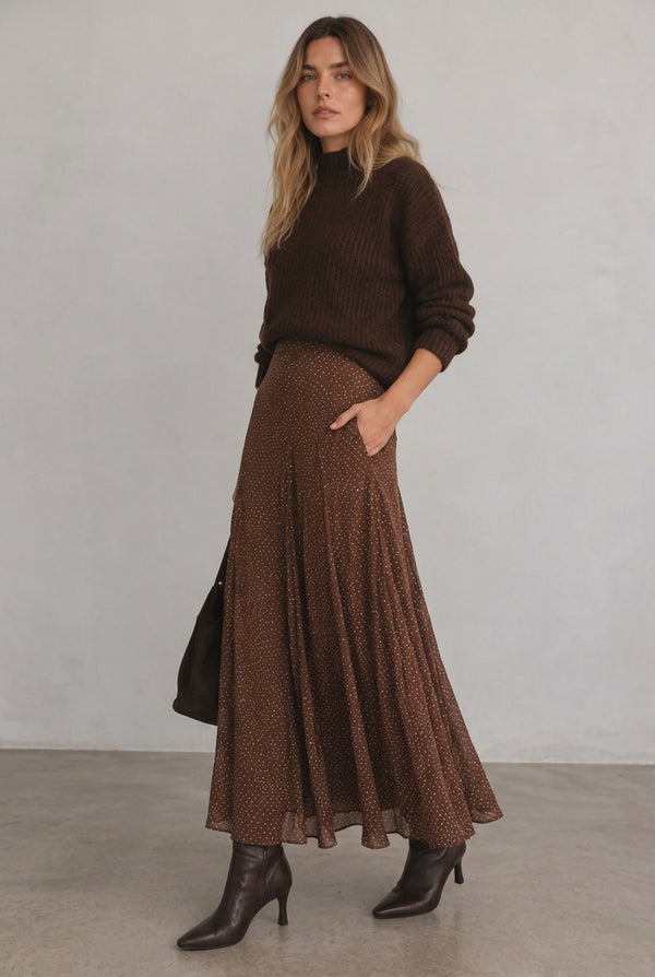 FALDA MIDI LUNARES