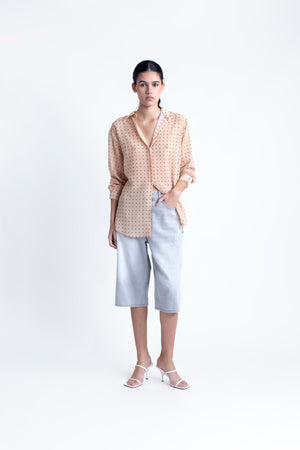 SEMI-TRANSPARENT PRINTED SHIRT