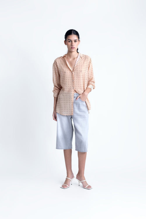 SEMI-TRANSPARENT PRINTED SHIRT