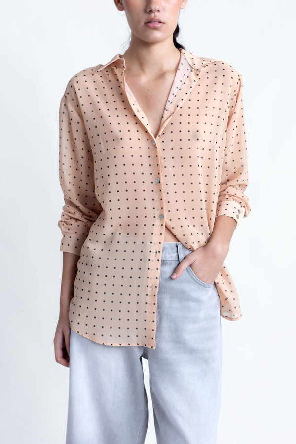 SEMI-TRANSPARENT PRINTED SHIRT