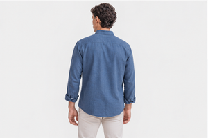 CAMISA CON LINO AZUL
