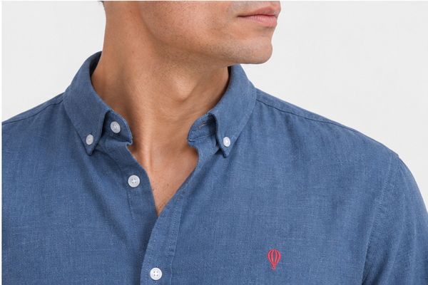 CAMISA CON LINO AZUL