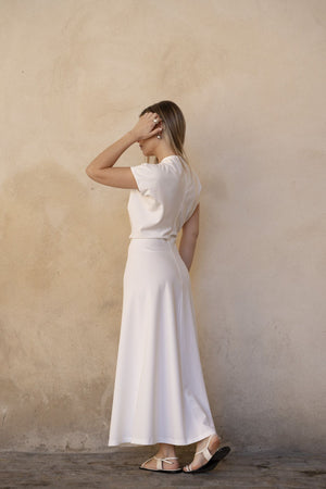 Robe midi froncée