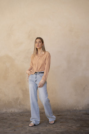 SEMI-TRANSPARENT PRINTED SHIRT