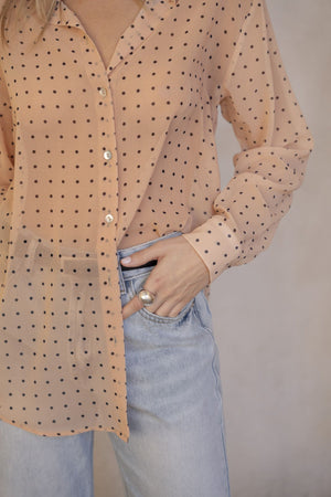 SEMI-TRANSPARENT PRINTED SHIRT