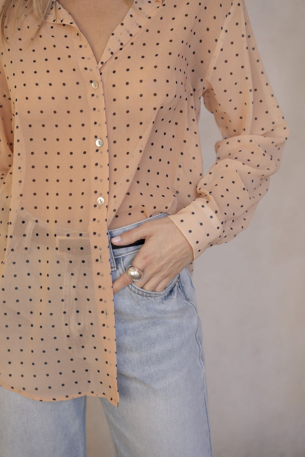 SEMI-TRANSPARENT PRINTED SHIRT