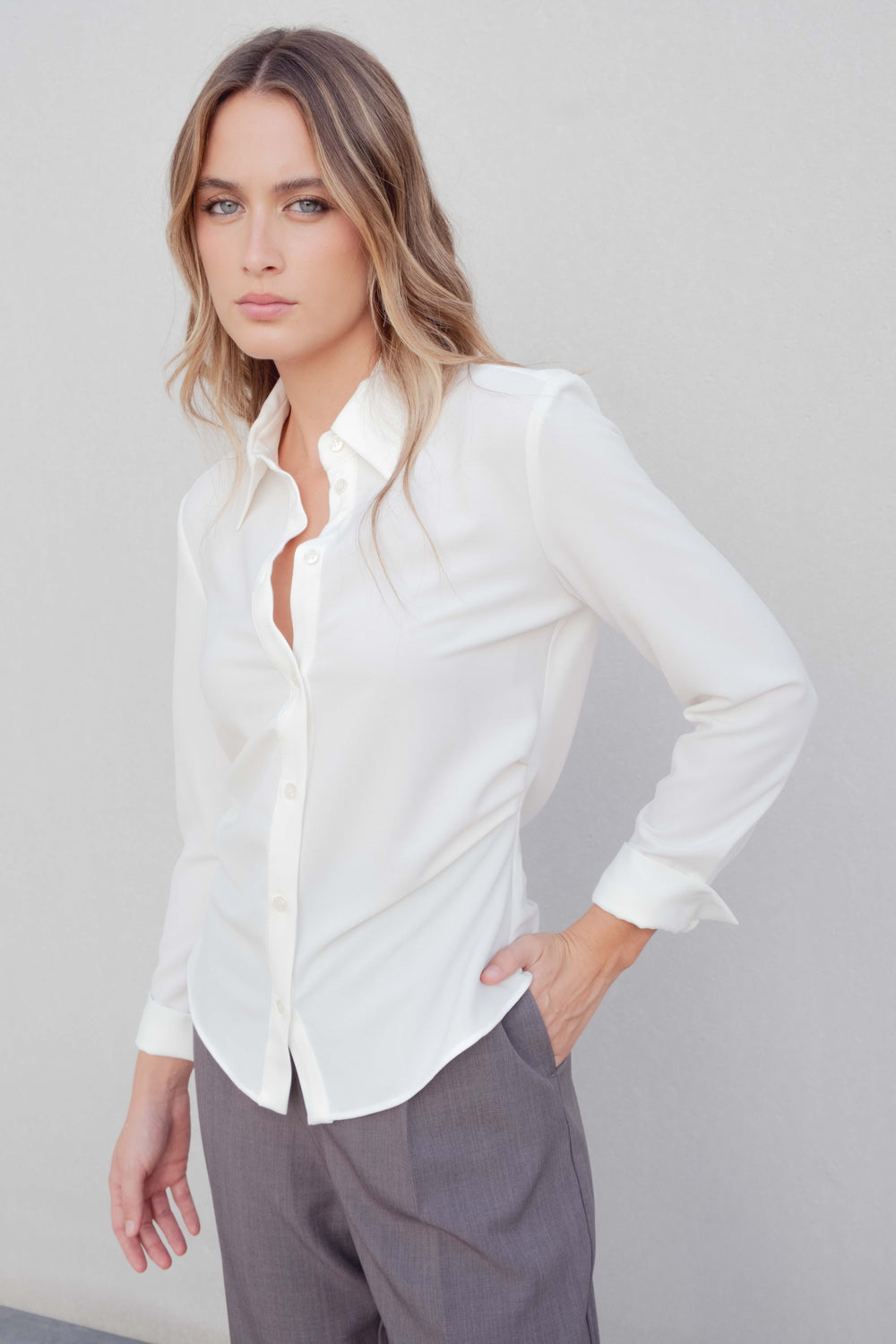 Chemise texturée à plis