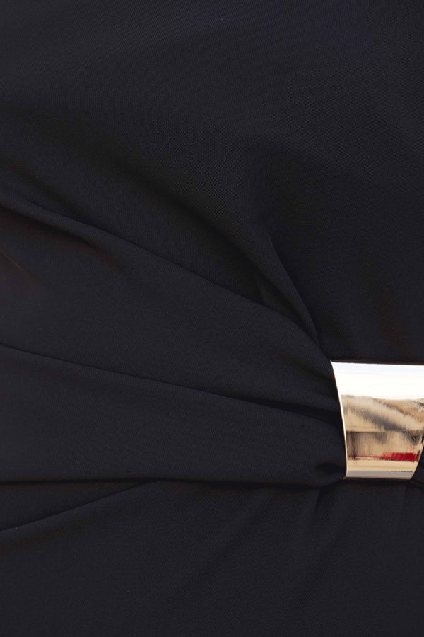 VESTIDO MIDI APLIQUE DORADO