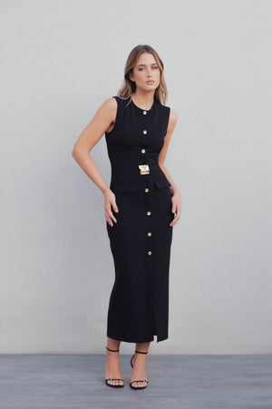 VESTIDO MIDI CINTURÓN