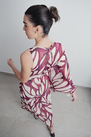 VESTIDO ASIMETRICO ESTAMPADO