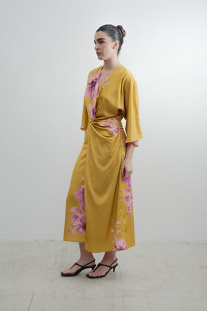 VESTIDO MIDI ESTAMPADO SATINADO