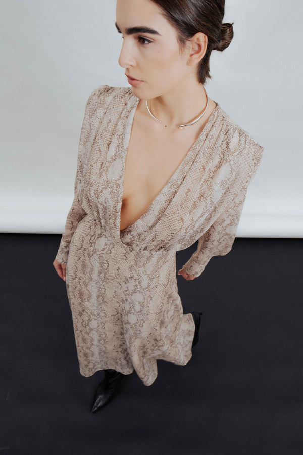 ANIMAL PRINT CHIFFON DRESS