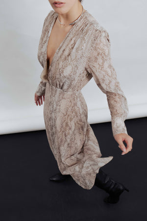 ANIMAL PRINT CHIFFON DRESS