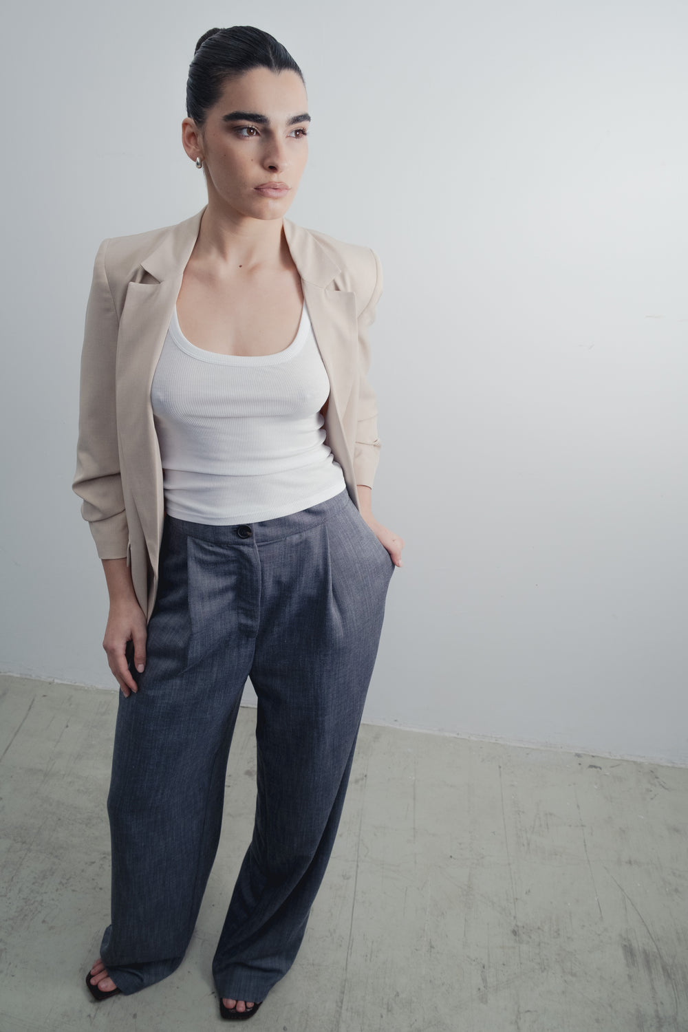 BLAZER FLUIDA MANGA REMANGADA