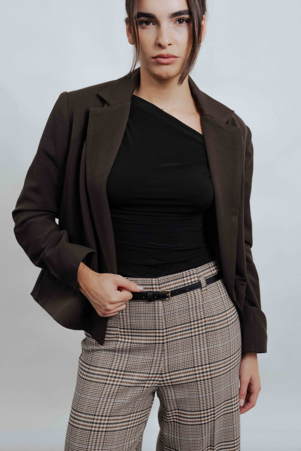 PANTALÓN CULOTTE CUADROS CINTURÓN