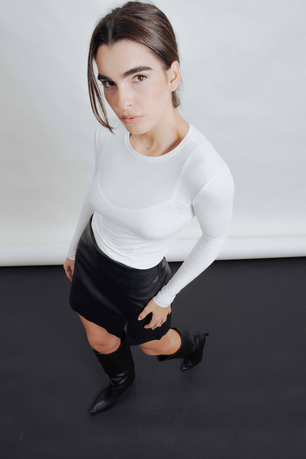 PANTALON MINI-JUPE EFFET CUIR