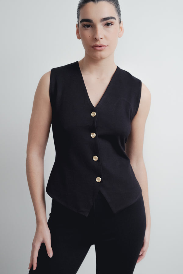 TOP CHALECO PUNTO TEXTURA