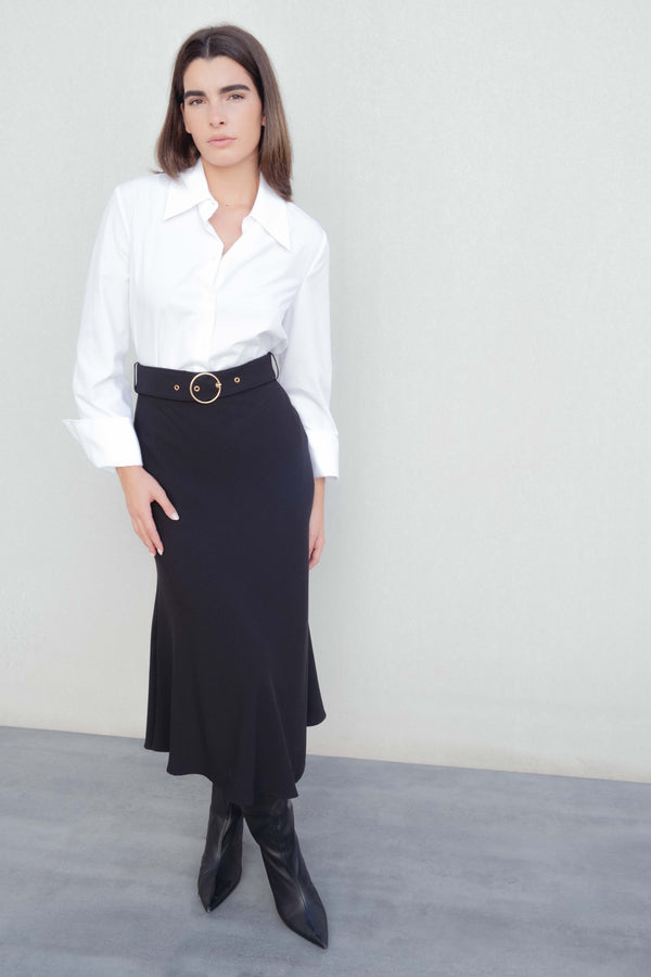 FALDA MIDI CON CINTURÓN