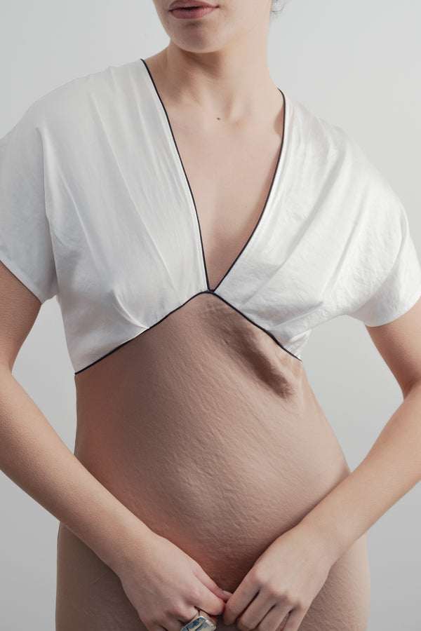 VESTIDO SATINADO VIVOS CONTRASTE