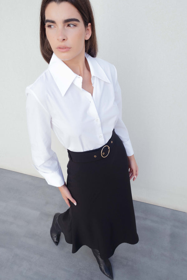 FALDA MIDI CON CINTURÓN
