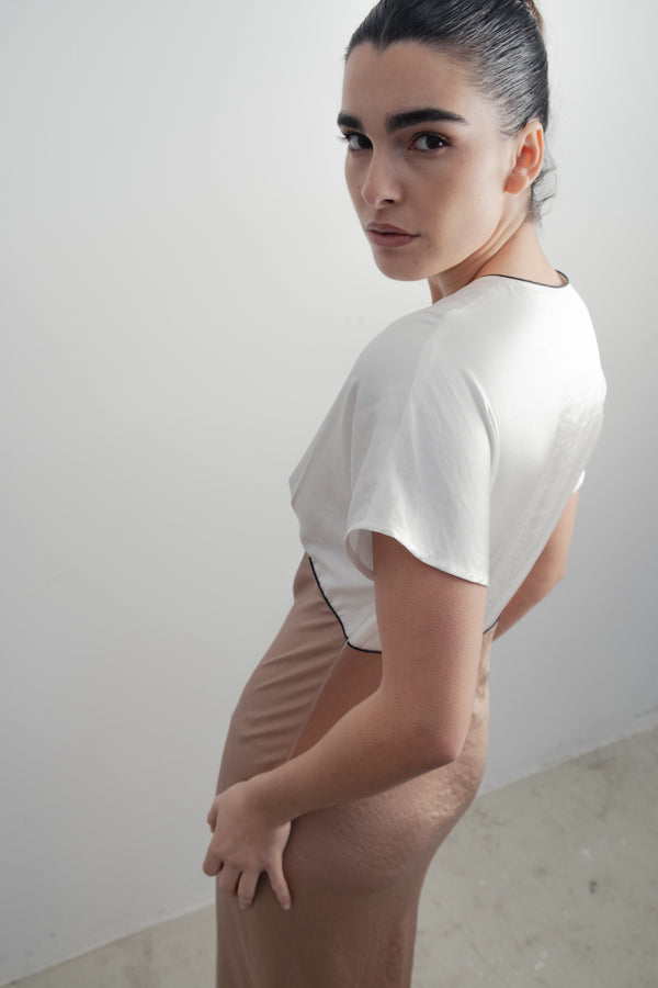 VESTIDO SATINADO VIVOS CONTRASTE