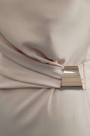 VESTIDO MIDI APLIQUE DORADO