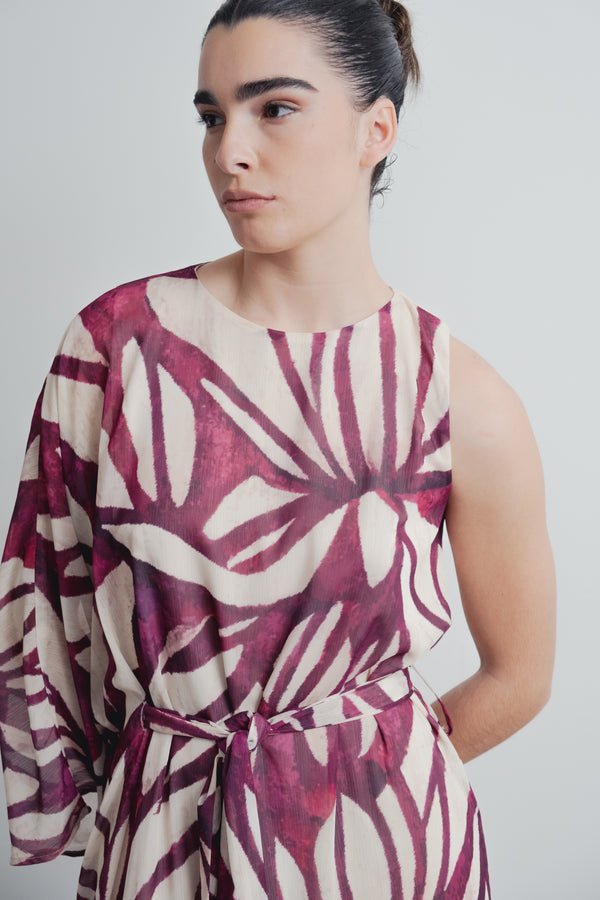 VESTIDO ASIMETRICO ESTAMPADO