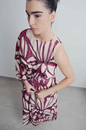 VESTIDO ASIMETRICO ESTAMPADO