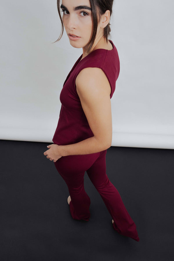 PANTALON PUNTO TEXTURA FLARE