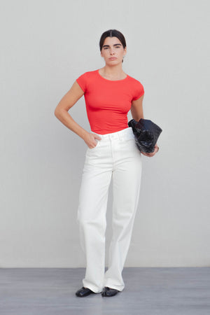 WIDE LEG MEDIUM RISE FULL LENGTH JEANS