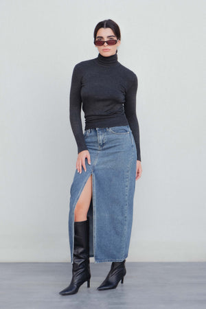 FALDA LARGA DENIM ABERTURA