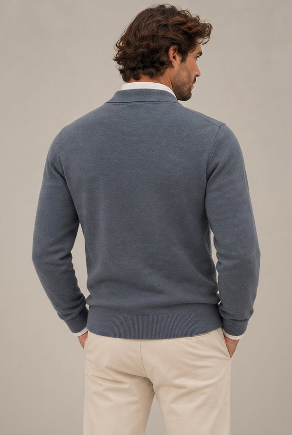 JERSEY POLO NUDOS CELESTE