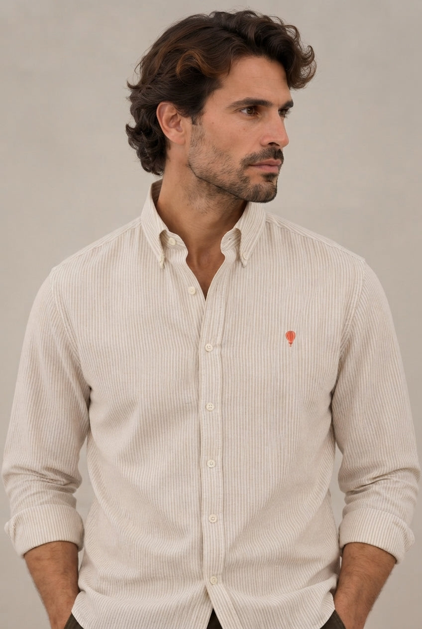 CAMISA OXFORD RAYA ROJA