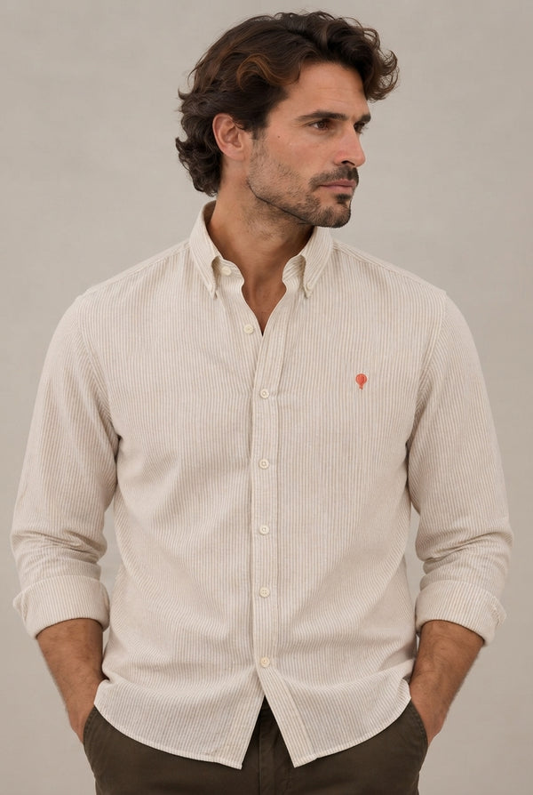 CAMISA OXFORD RAYA ROJA